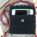 iPhone purse, smartphone case credit card coin purse Renaissance Faire Celtic medieval lotr sca rustic cosplay small black gray felted wool