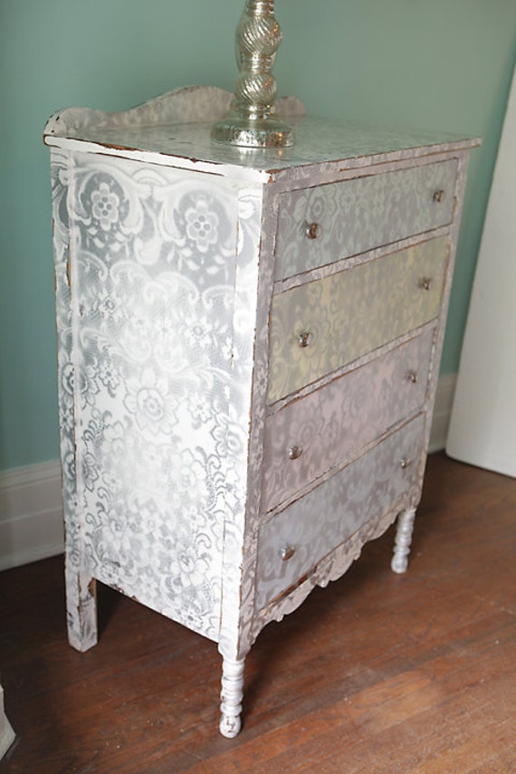 antique dresser shabby chic lace cottage by VintageChicFurniture