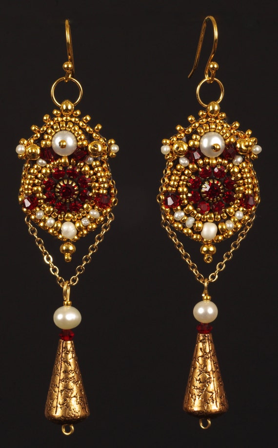 Regalia Bead Embroidered Earrings