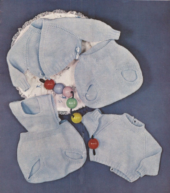 PDF Knitting Pattern Baby Boys Jumper Pants Dungarees and