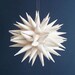 White Paper Star Ornament, Handmade Home Decor, Urchin, Modern Polish Folk Art by Kissa Design - Fine White, 3 inch