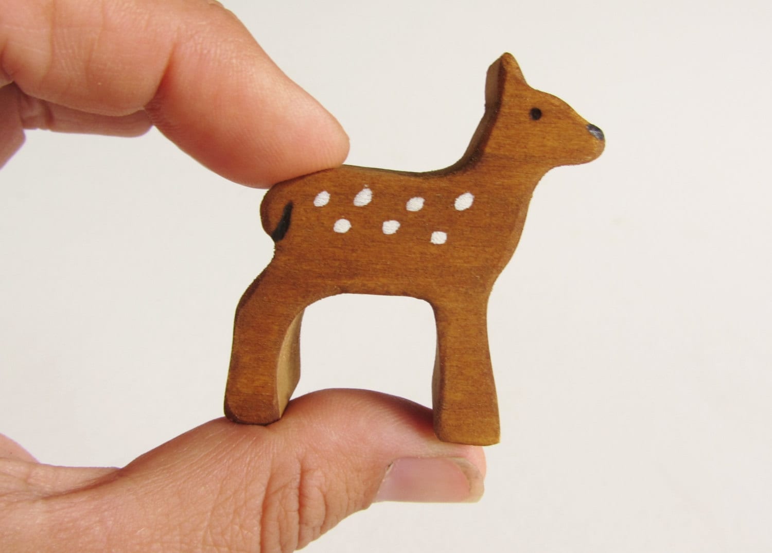 Wooden Fawn figure Waldorf Wood Deer Toy