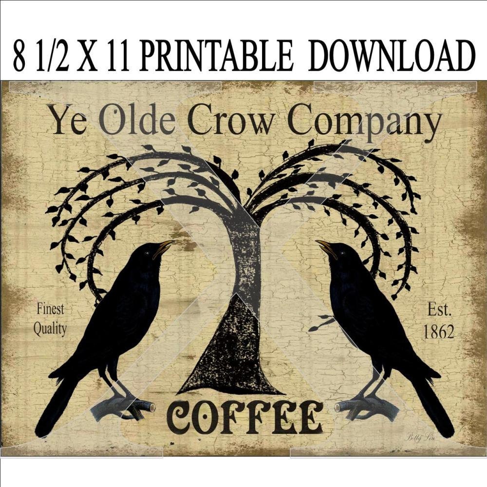 Printable Print Primitive Crow Ad Frame Iron On printable-print-primitive-crow-ad-frame-iron-on
