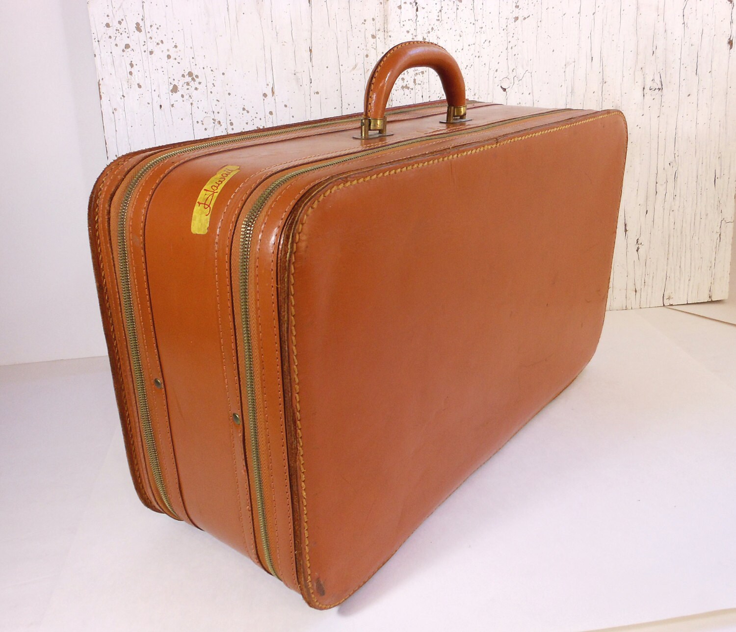 Vintage ABERCROMBIE & FITCH Leather Suitcase Double Sided