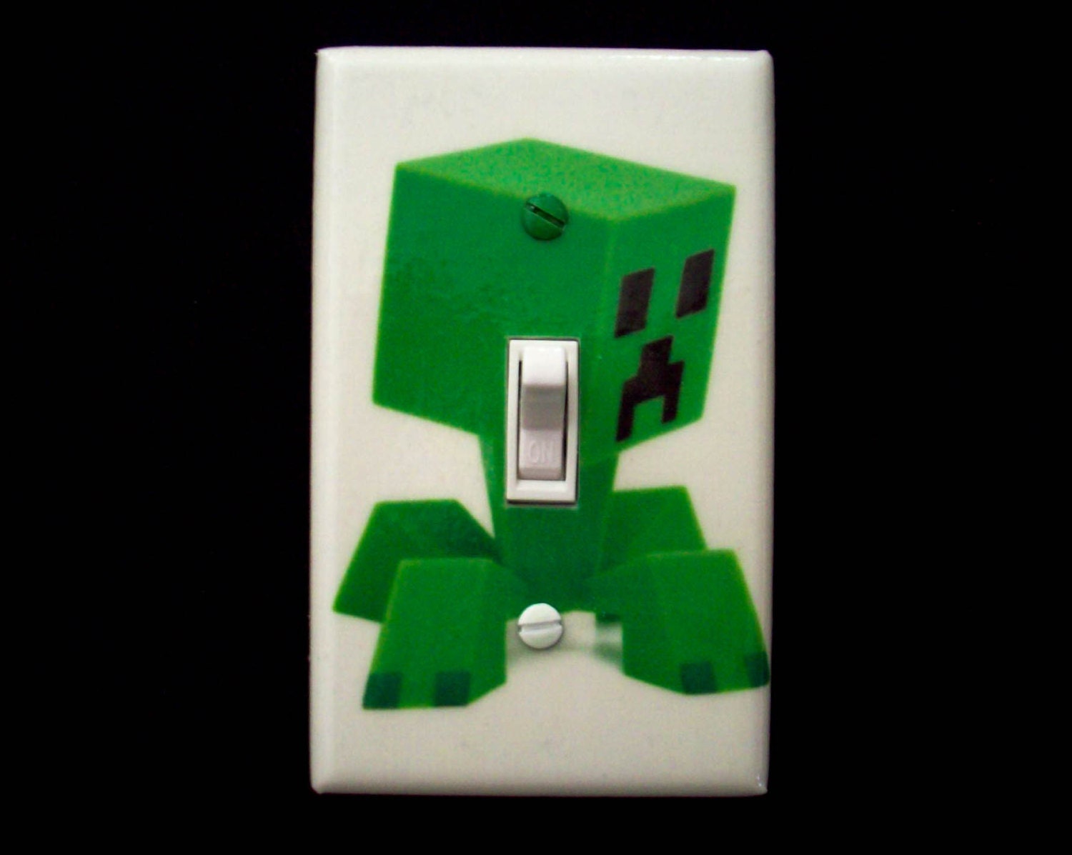 Minecraft Inspired Creeper Light Switch Cover / Boys Bedroom