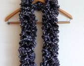 Hand Knitted Fabric Ruffle Scarf