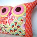 Pink / Blue/Amy Butler Soul Blossoms owl pillow/ room decor/kids decoration/for her/Ready to ship