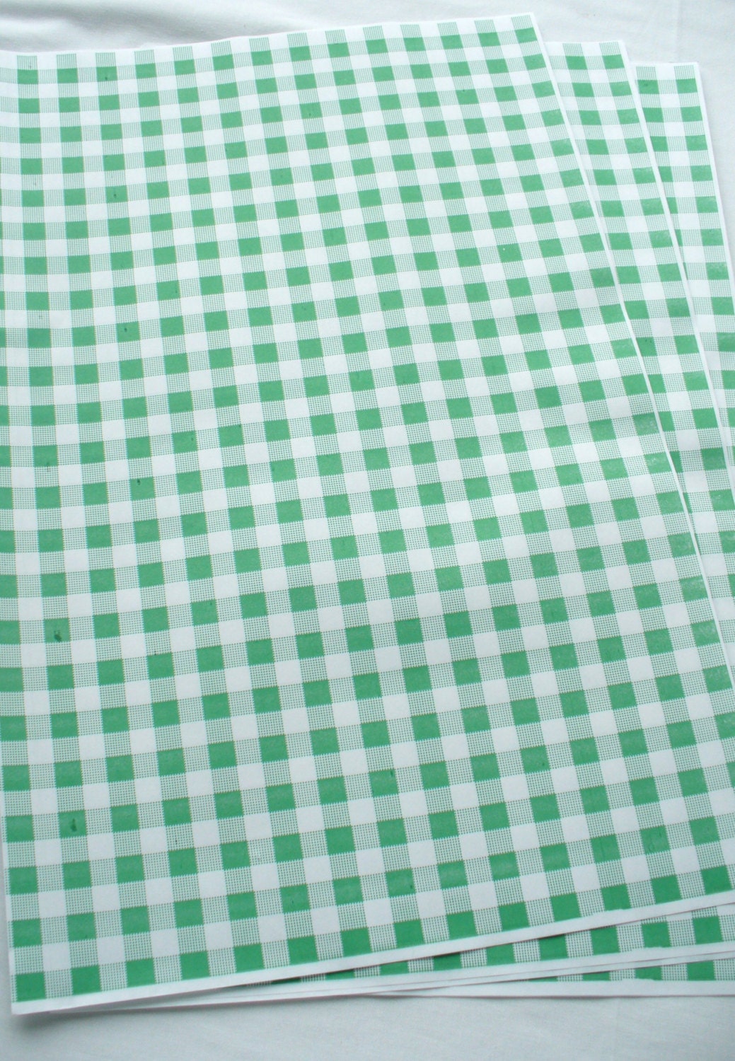 Green Gingham Food Safe Wrapping Paper 100 sheets 10 x