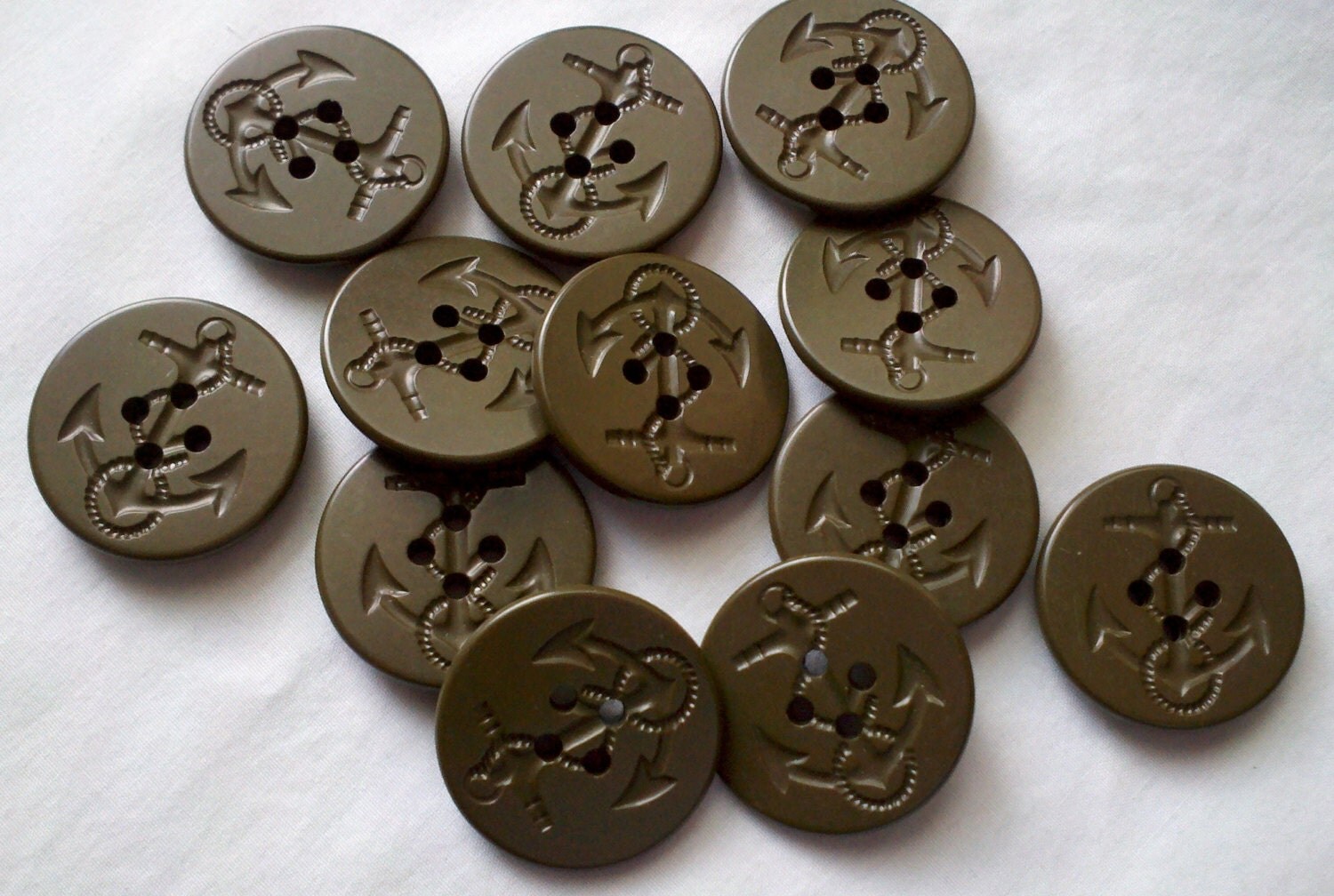 Army Green Anchor Pea Coat Buttons 1 1/4 inch by Boxtreasures
