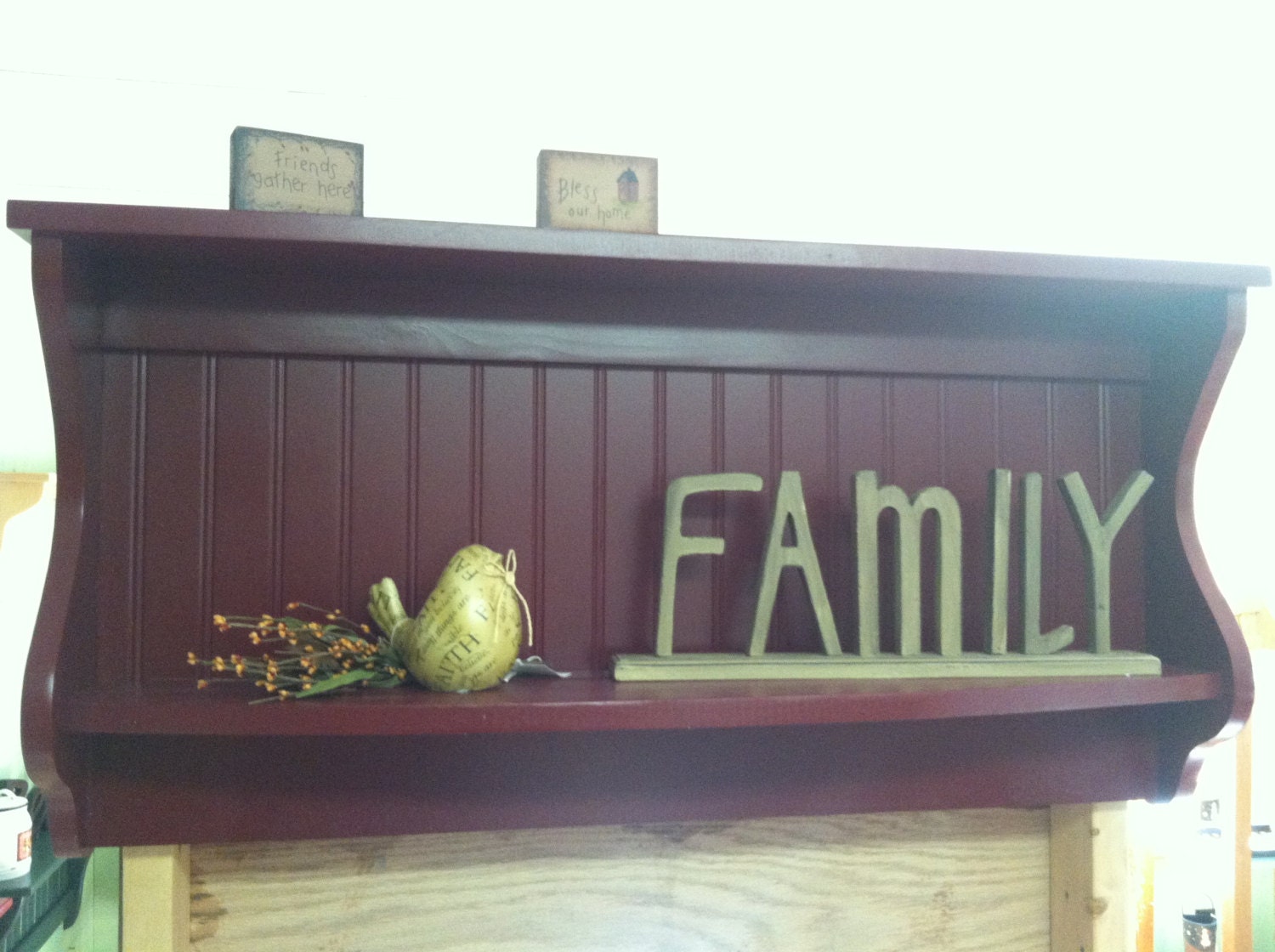 Hanging Plate Rack and Primitive Country Shelf Kitchen Wall