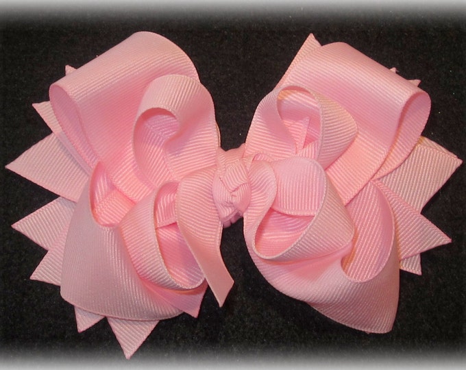 triple hairbow, Pink hair bow, Stacked Bows, Funky hair Bow, Boutique Hairbow, Baby Girls Hairbows, Headbands for Girls, Toddler Bows, 5"