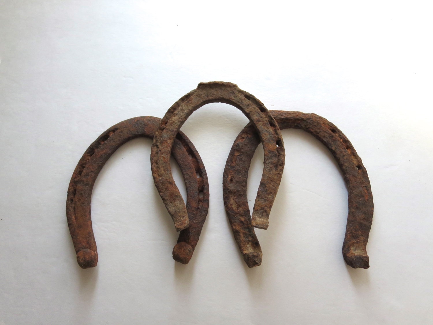 3 vintage horse shoes antique horse shoes rustic horse