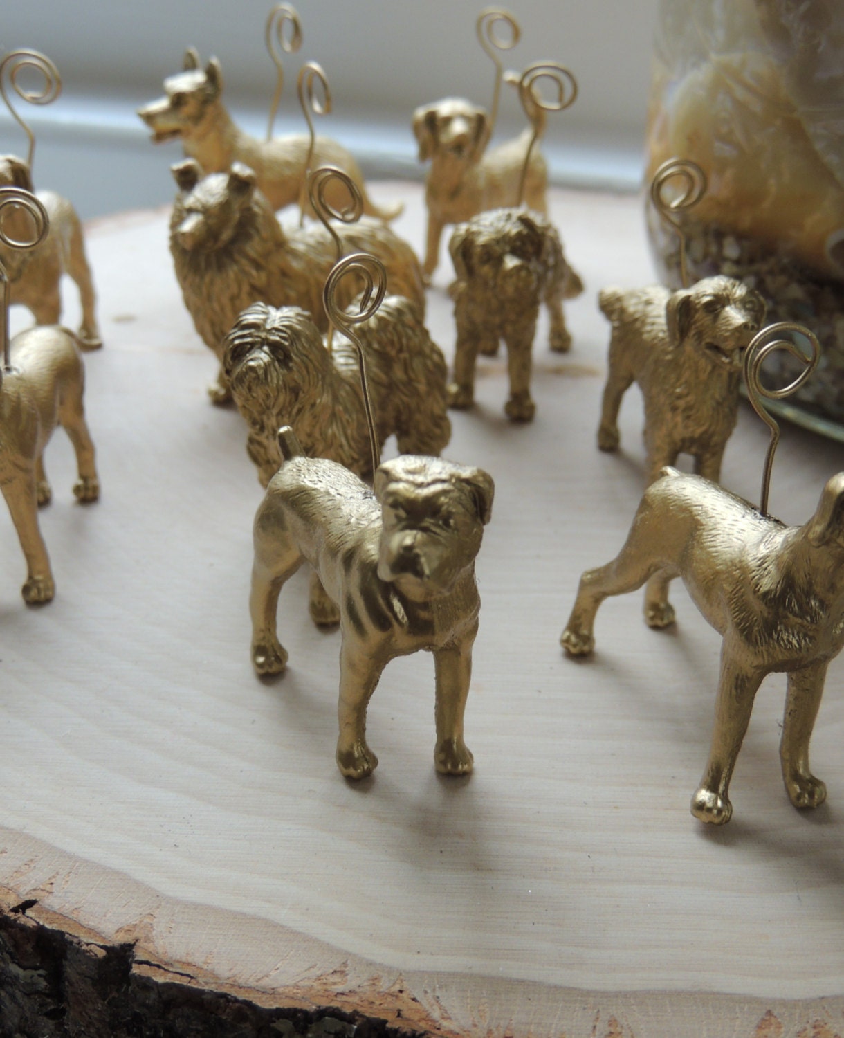 100 Gold Silver Animal Place Card Holder Wedding Table Dog