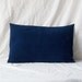 Indigo cushion cover dark blue textured handmade 12 x 18" ticking unique pillows naturally dyed