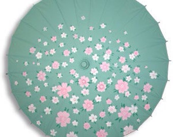 Custom Painted Nylon Parasol, Wedding Parasol, Costume Parasol