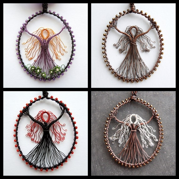 Custom wire goddess pendant unique design made to order