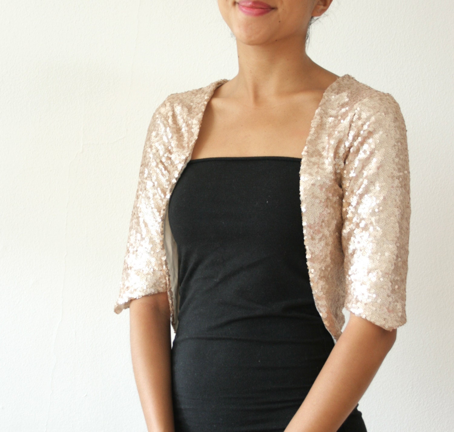 Champagne Gold Bolero Wedding Bolero Sequin Gold Bolero