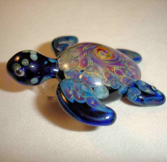 hand blown glass turtle