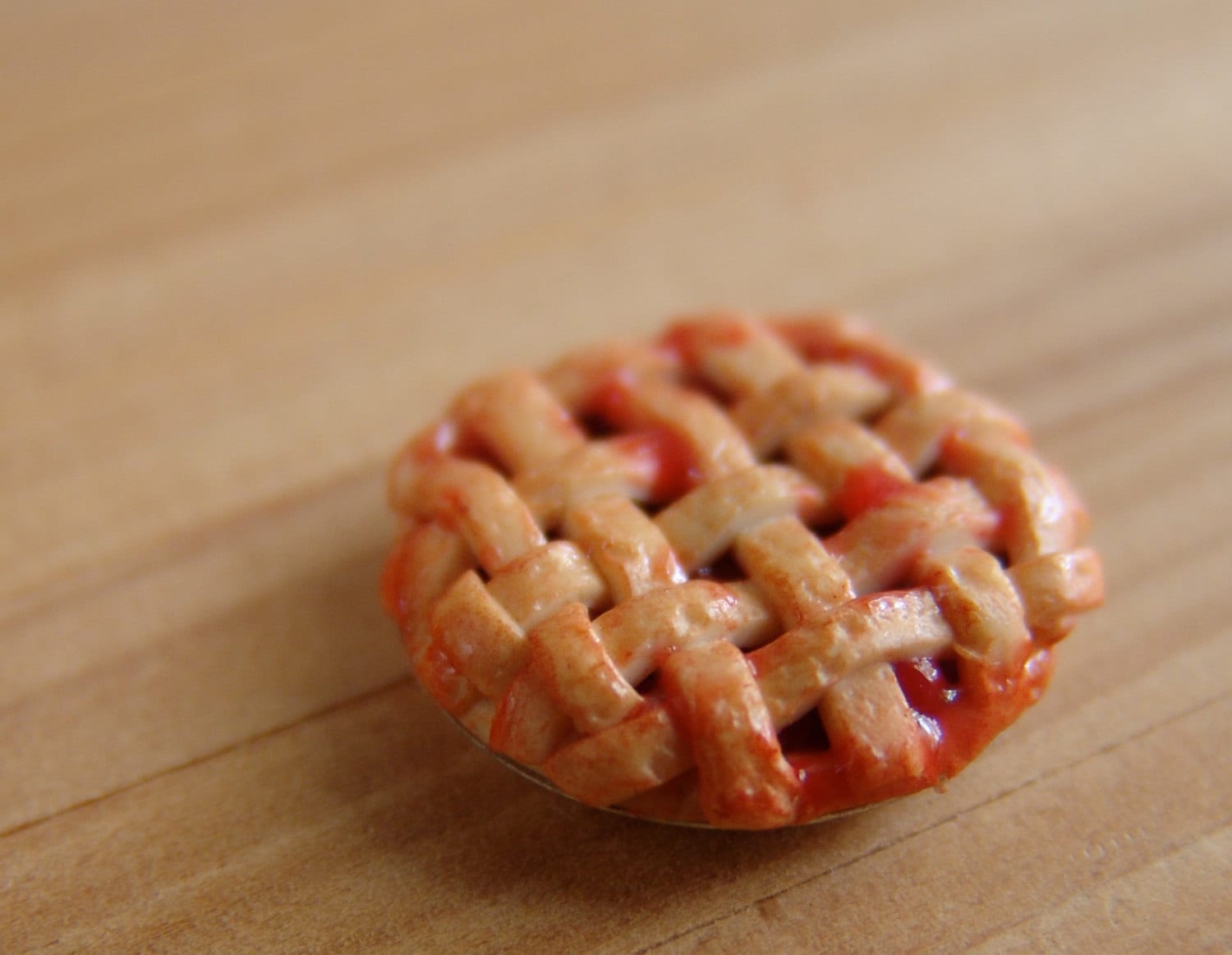 Dollhouse Miniature Pie Cherry Pie with Lattice by mousemarket