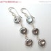 Christmas in July Keishi Pearl Earrings - Sterling Silver Gray Keshi Pearl Dangle Earrings Beadwork Earrings CIJ
