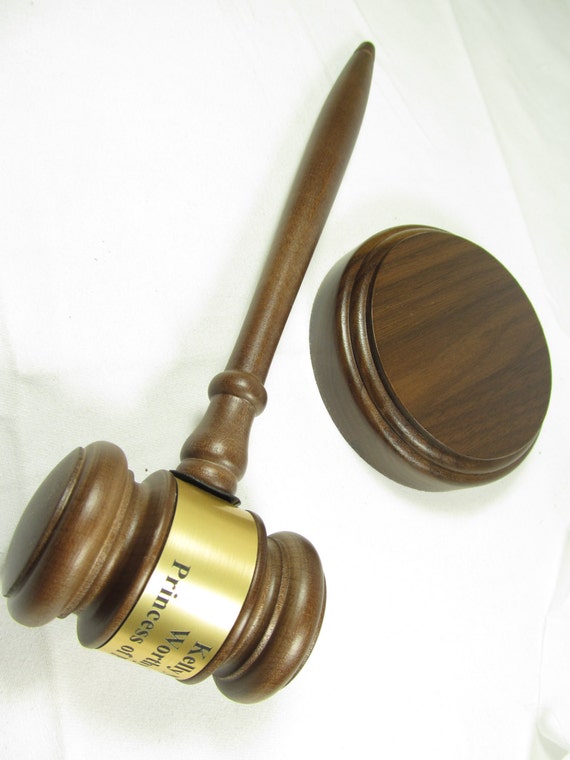 Personalized Engraved Wood Gavel with Sound Block Gift