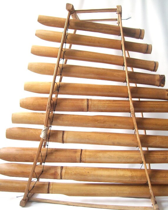 vintage bamboo wood xylophone musical instrument atomic tiki
