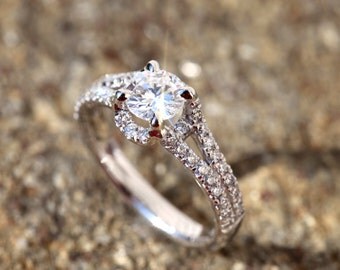 14k white gold diamond engagement ring halo by beautiful petra