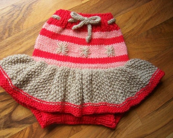Hand Knitted Wool Cloth Diaper Cover Skirt Soaker Wool Nappy Cover Baby Diaper Cover Cloth Diaper size Medium 6-12 Months