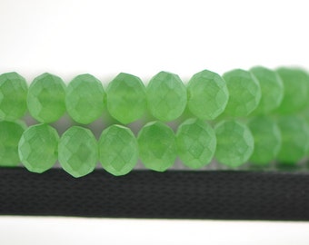 Matte Rondelle Crystal Glass Faceted Beads 8x10mm Green - BZ1038/ 70pcs