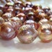 Kasumi Like Metallic Mauve Pink Purple Bronze Overtone Nucleated Bead Fresh Water Baroque Round Pearls,1/2 Strand - 30% off - O13-2
