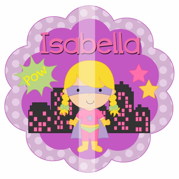 Girl Super Hero PRINTABLE Digital Iron-On Transfer Design