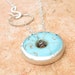 Turquoise Necklace.Sterling Silver and Turquoise Disc Necklace.Turquoise with Sterling Silver Chain.Turquoise Disc Chain.Stone Necklace