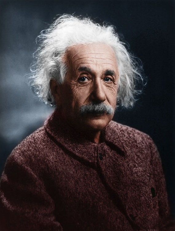 Albert Einstein Colorized Print