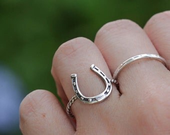 Horseshoe Ring, Sterling Silver Jewelry, Western Ring, Stacking Ring