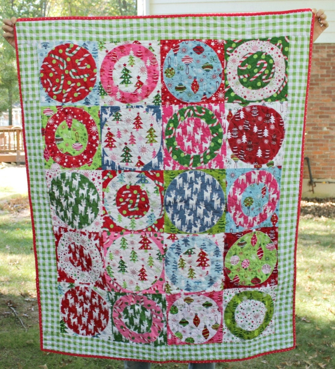 Christmas Lap Quilt Throw Quilt Riley Blake Fabrics Flannel