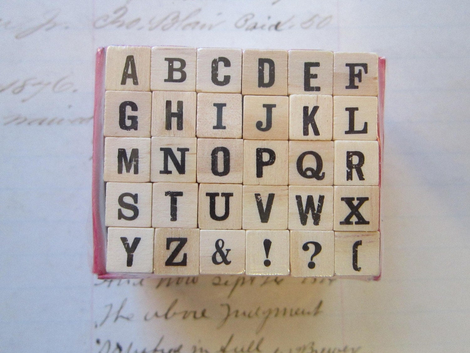 rubber stamp ALPHABET mixed font upper case peg stamps