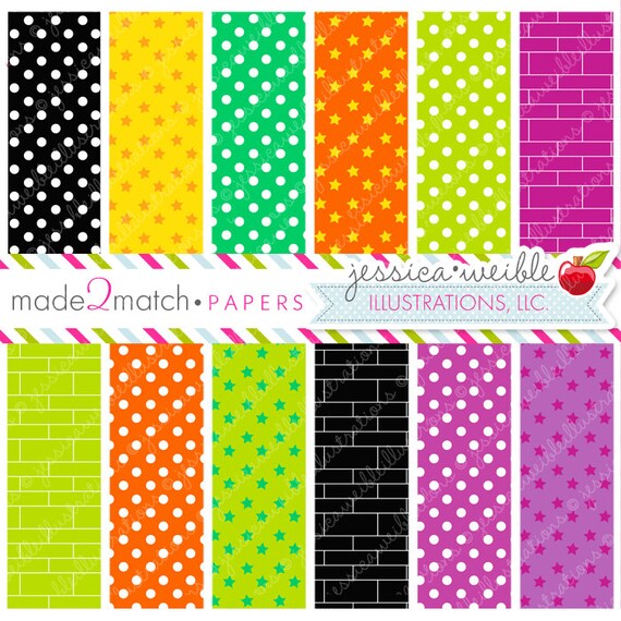 Halloween Houses Cute Digital Papers - Commercial Use OK - Digital Papers, Digital Backgrounds, Halloween Backgrounds Il_570xn