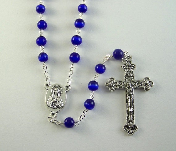 Blue Immaculate Heart Rosary 104