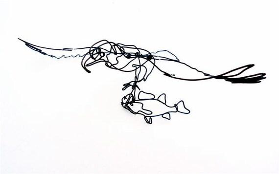 Hanging Eagle Wire Sculpture-161356271 by WiredbyBud on Etsy