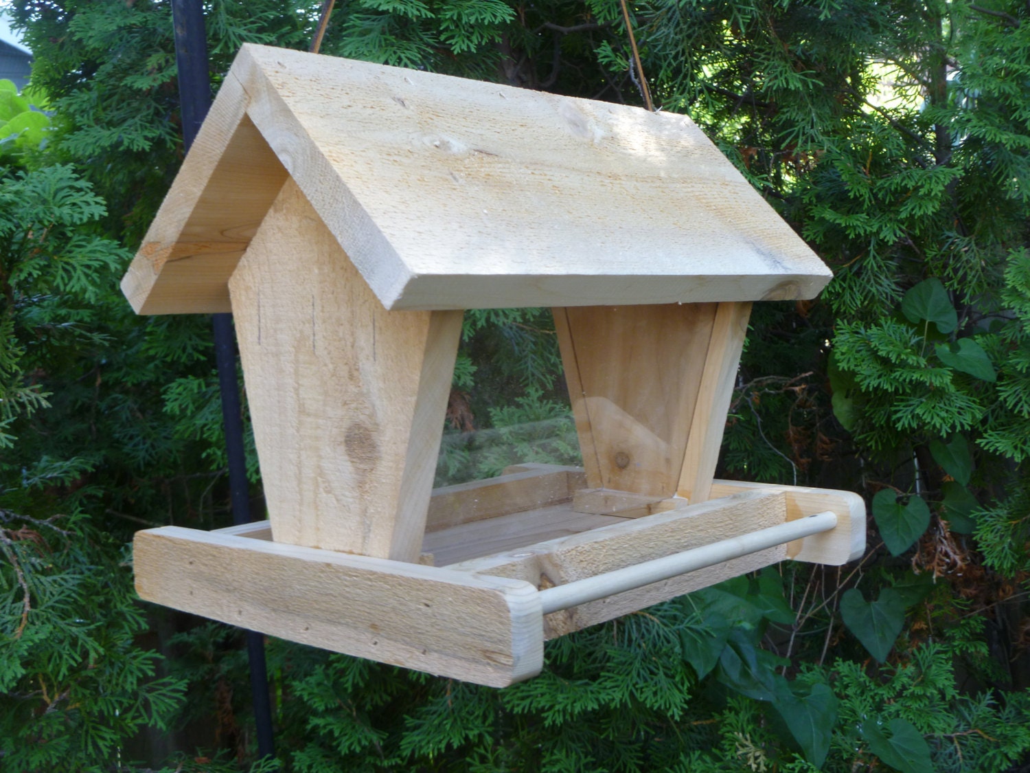 Wooden rustic white cedar bird feeder by on Etsy
