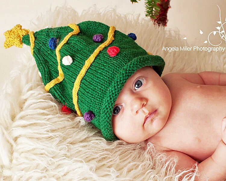 Knitting Pattern Christmas Tree Hat Pattern by FiddlestyxStudios