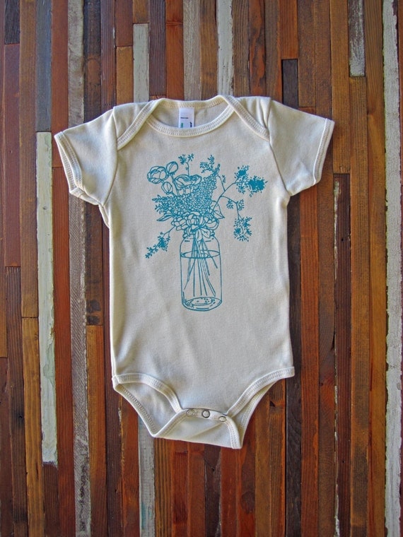 Organic Baby One Piece Screen Printed Baby Clothing