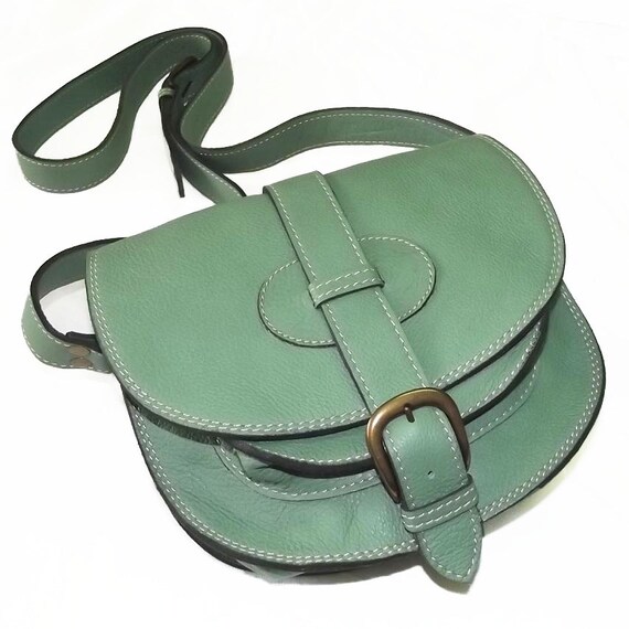 Palegreen leather purse leather crossbody bag by ChicLeather