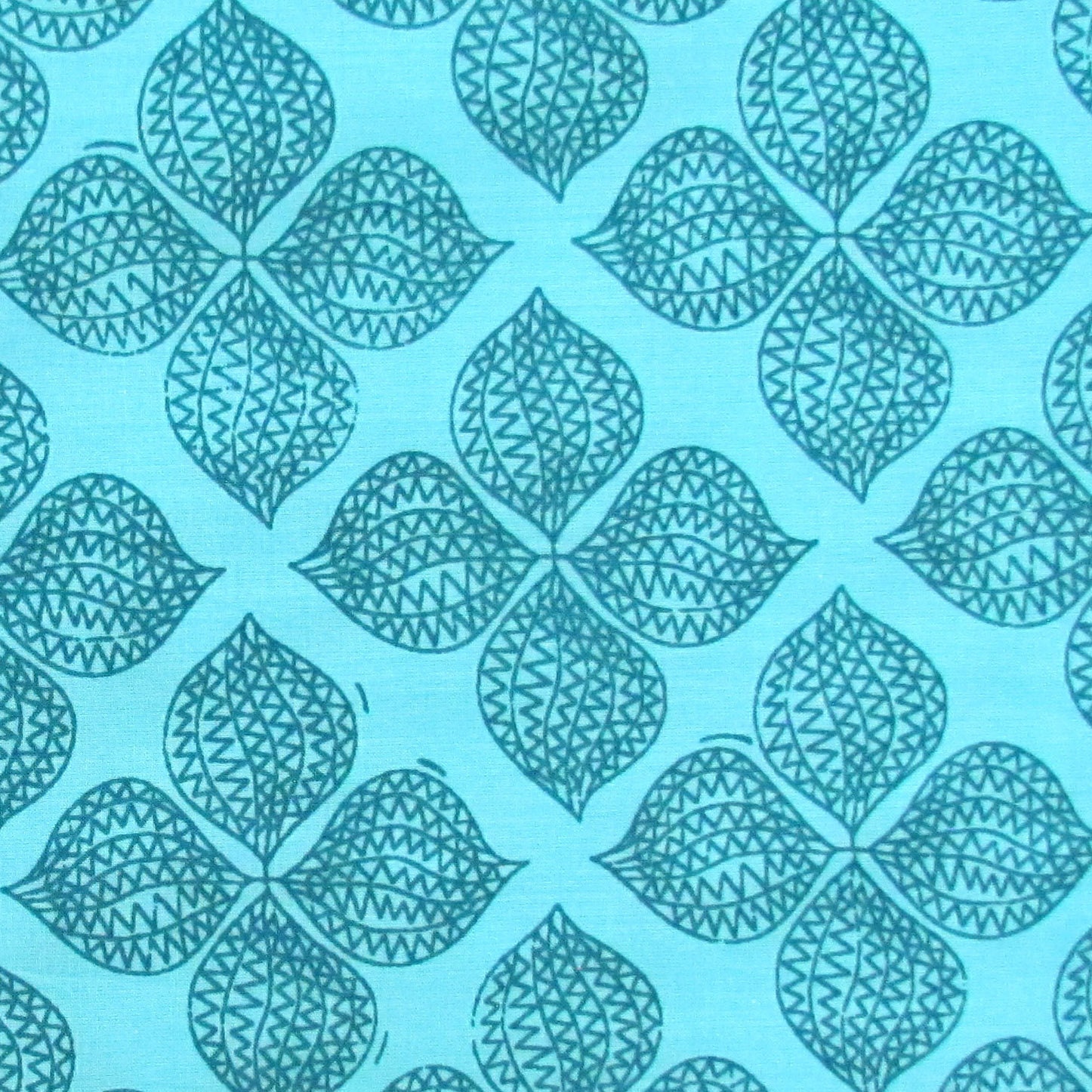 hand printed cotton fabric blue floral print fabric 1 yard