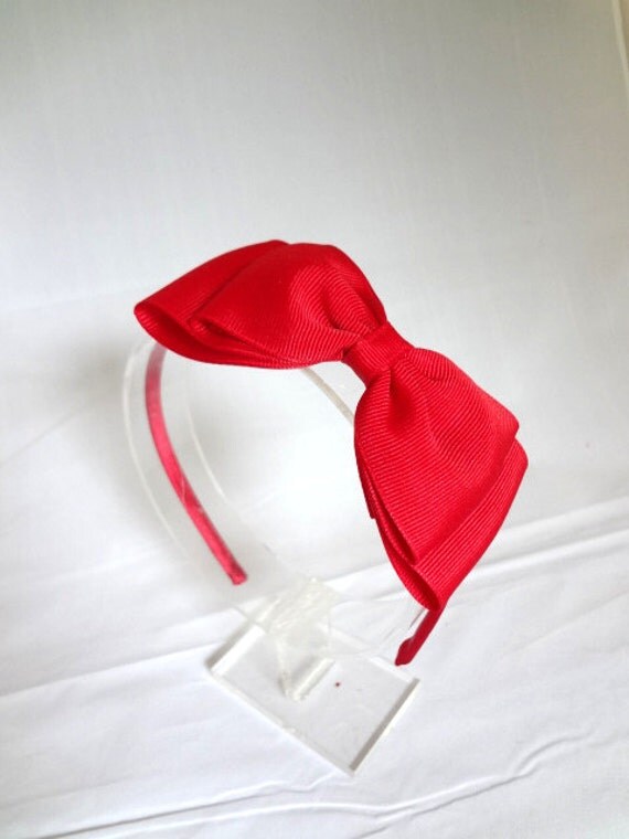 Big Red Bow Headband. Girls Hair Accessories. Red Bow
