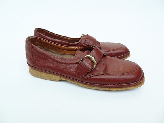 Cobbies Leather Rust Colored Shoes with Buckle by RainbowRetro