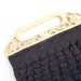 SALE - Vintage Blue Art Deco Purse - 1930s 1940s Crochet Purse with Early Plastic Ivory Handle / Hand Woven