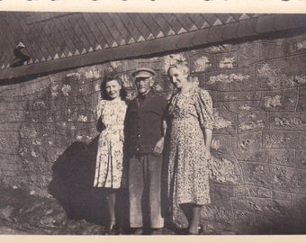 Two Ladies, One Gent - Vintage Photograph, Vernacular, Found Photo (O)