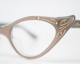 Rhinestone Cat Eye Glasses Cateye Eyeglasses NOS Vintage Mink
