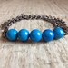 Turquoise Howlite & Gunmetal Chains Stacking Bracelet Bohemian Jewelry